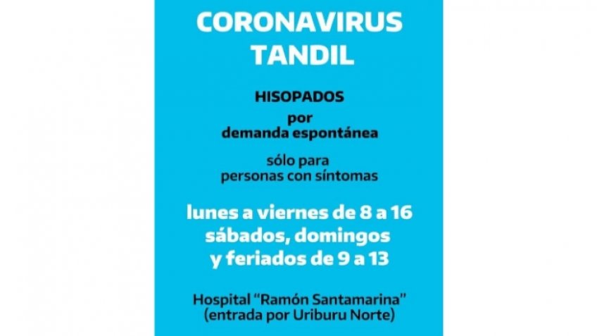 Los hisopados por demanda espontanea también se podrán realizar fines de semana y feriados